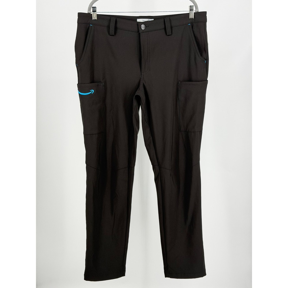 Amazon Luly Yang Cargo Pants Mens Large 34 Black Stretch Uniform Workwear